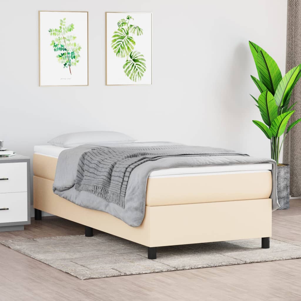 Sommier à lattes de lit et matelas Crème 90x190 cm Tissu - XIOS
