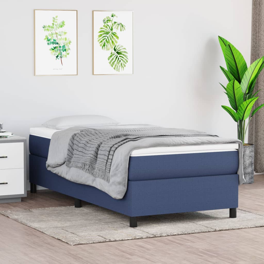 Sommier à lattes de lit avec matelas Bleu 90x190 cm Tissu - XIOS