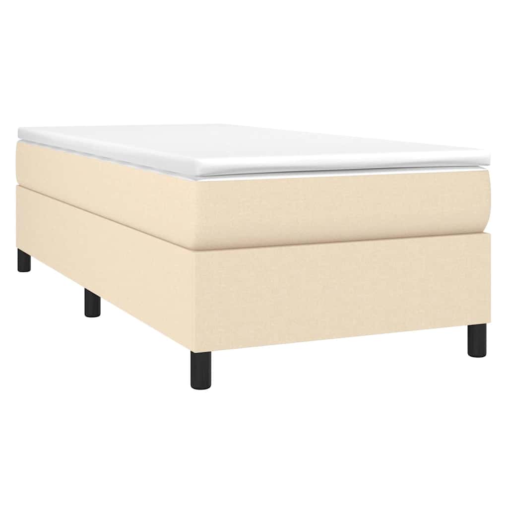 Sommier à lattes de lit avec matelas Crème 90x200 cm Tissu