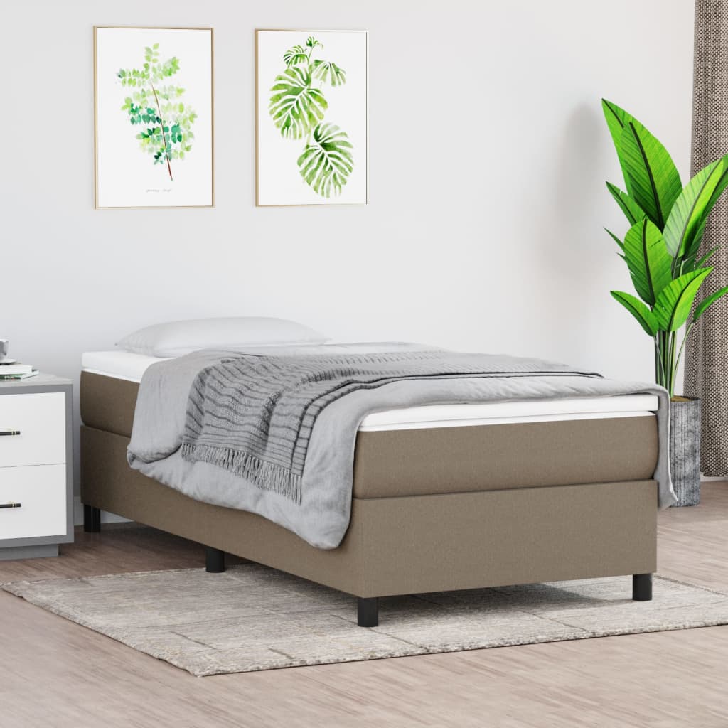 Sommier à lattes de lit avec matelas Taupe 100x200 cm Tissu - XIOS