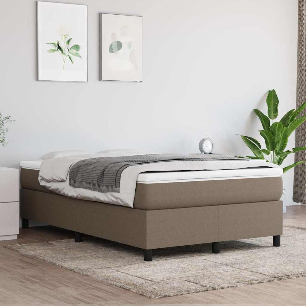 Sommier à lattes de lit avec matelas Taupe 120x200 cm Tissu