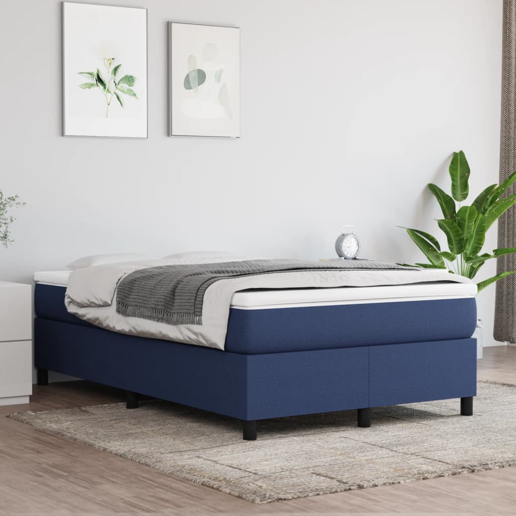 Sommier à lattes de lit avec matelas Bleu 120x200 cm Tissu - XIOS
