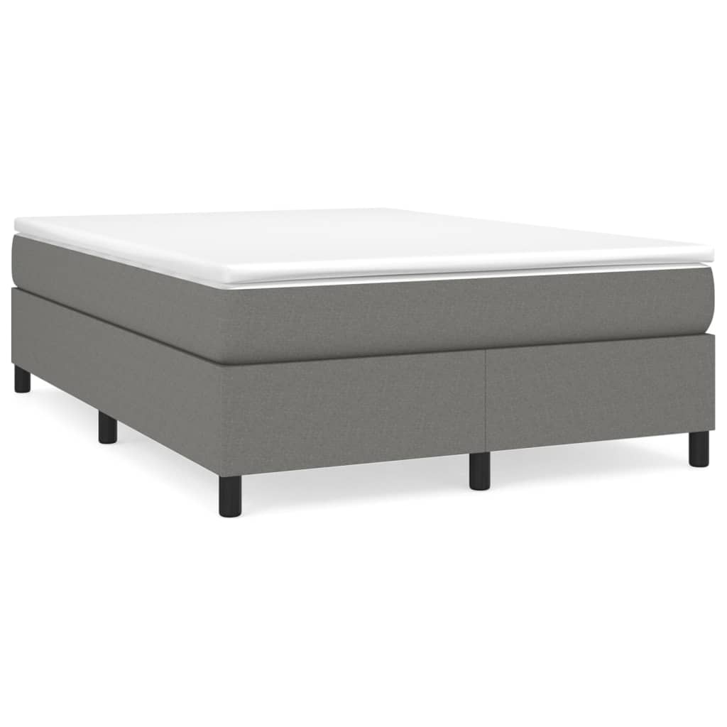 Sommier à lattes de lit avec matelas Gris foncé 140x190cm Tissu - XIOS