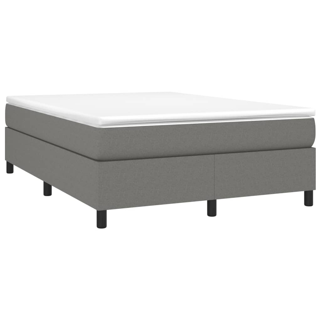 Sommier à lattes de lit avec matelas Gris foncé 140x190cm Tissu - XIOS