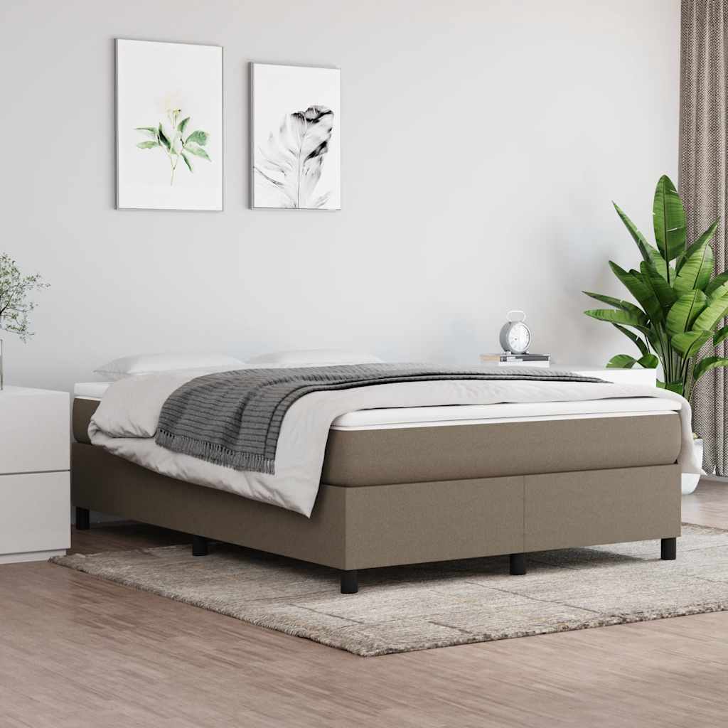 Sommier à lattes de lit avec matelas Taupe 140x190 cm Tissu - XIOS