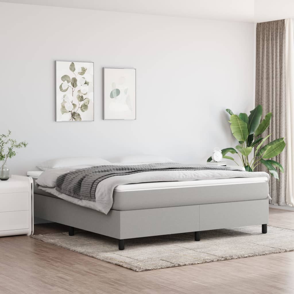 Sommier à lattes de lit avec matelas Gris clair 160x200cm Tissu - XIOS