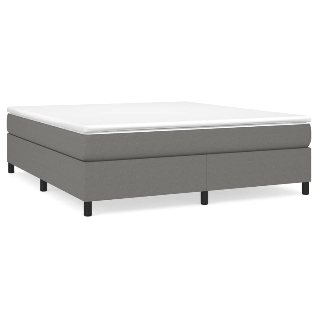 Sommier à lattes de lit avec matelas Gris foncé 160x200cm Tissu - XIOS