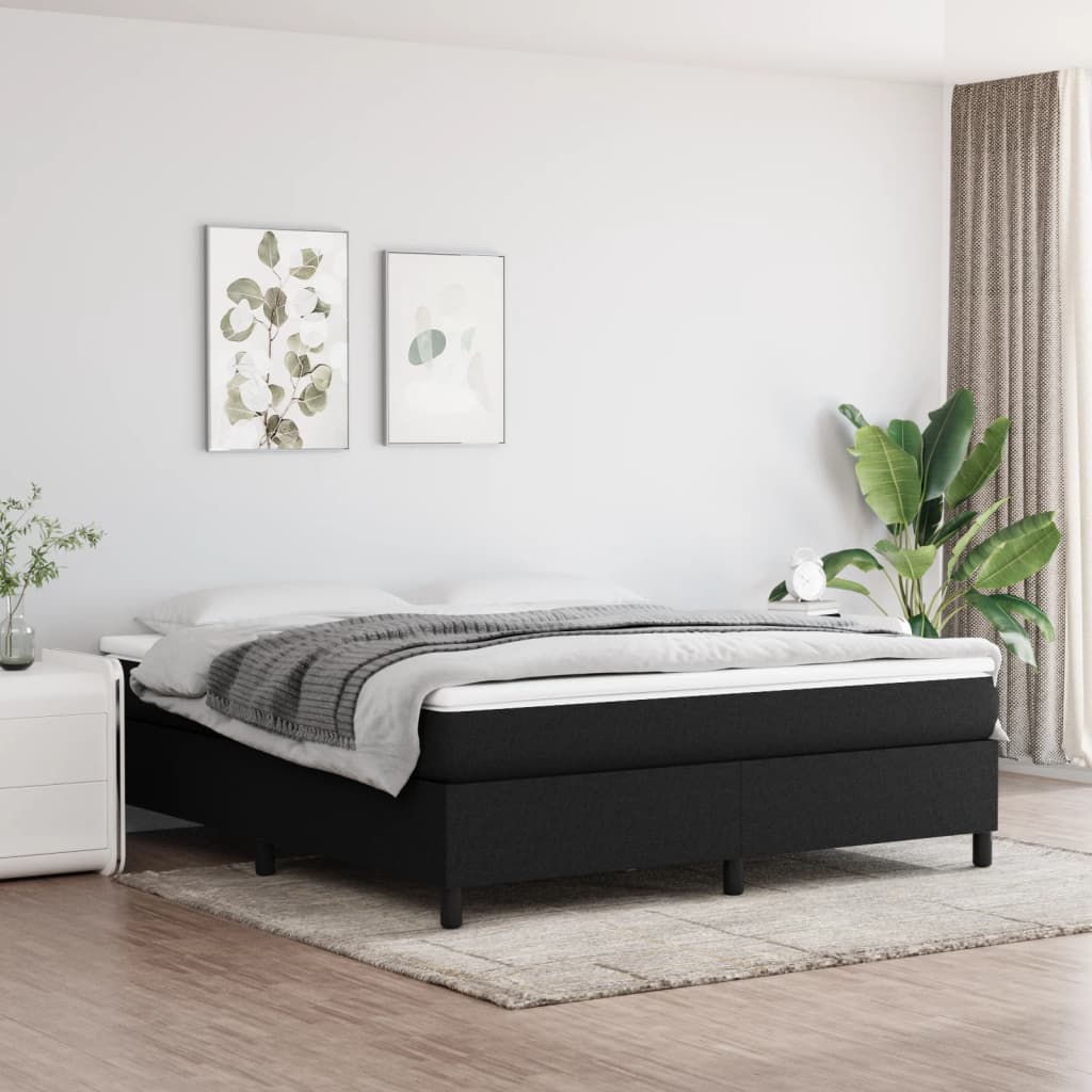 Sommier à lattes de lit avec matelas Noir 160x200 cm Tissu - XIOS