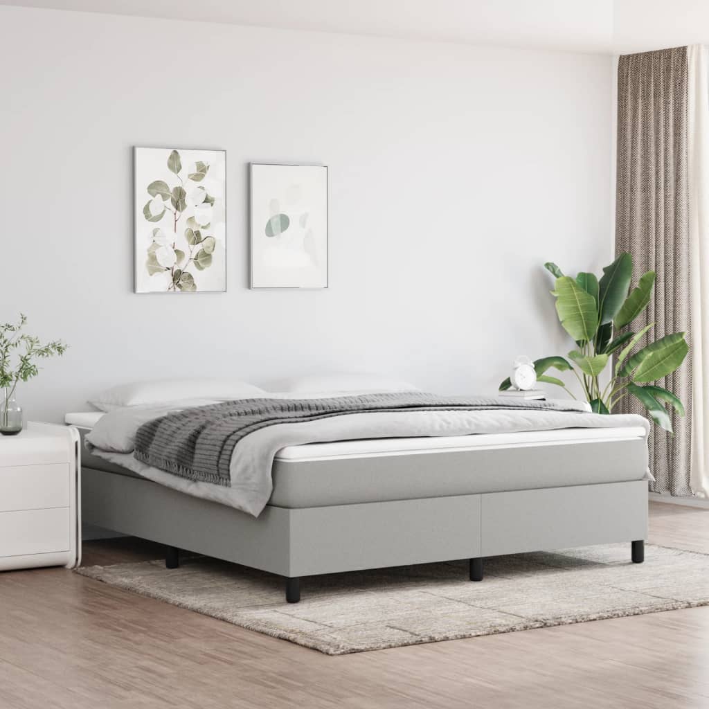 Sommier à lattes de lit avec matelas Gris clair 180x200cm Tissu - XIOS