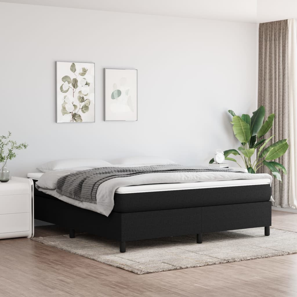 Sommier à lattes de lit avec matelas Noir 180x200 cm Tissu - XIOS