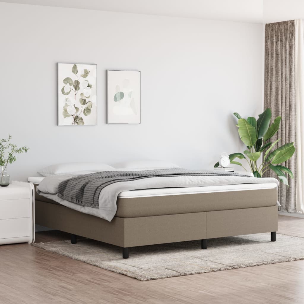 Sommier à lattes de lit avec matelas Taupe 180x200 cm Tissu - XIOS