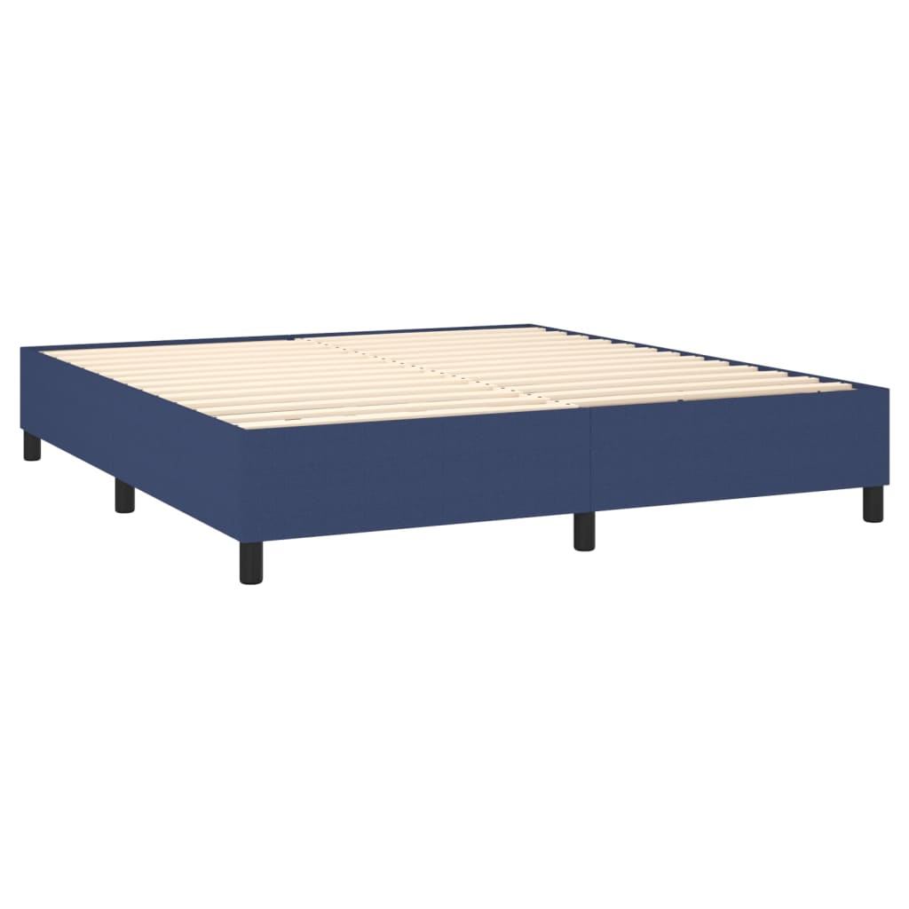 Sommier à lattes de lit avec matelas Bleu 180x200 cm Tissu - XIOS