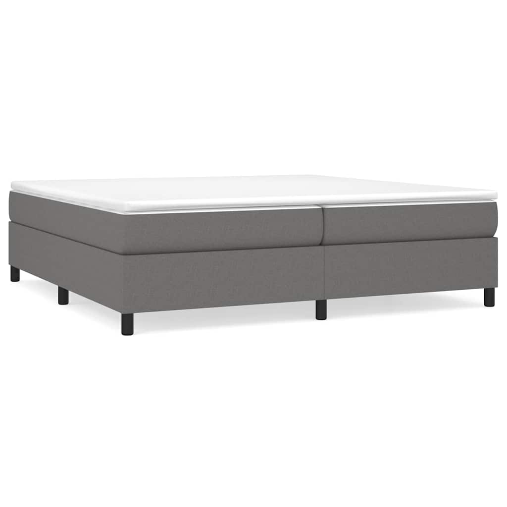 Sommier à lattes de lit avec matelas Gris foncé 200x200cm Tissu