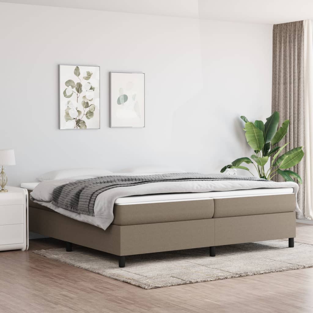 Sommier à lattes de lit avec matelas Taupe 200x200 cm Tissu - XIOS