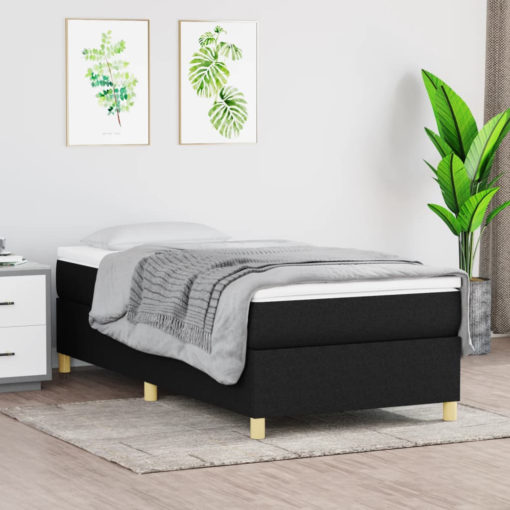 Sommier à lattes de lit et matelas Noir 80x200 cm Tissu - XIOS
