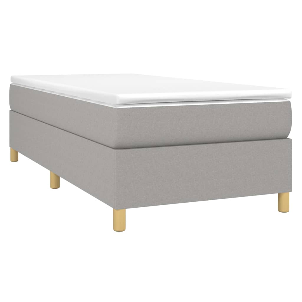 Sommier à lattes de lit et matelas Gris clair 90x190 cm Tissu - XIOS