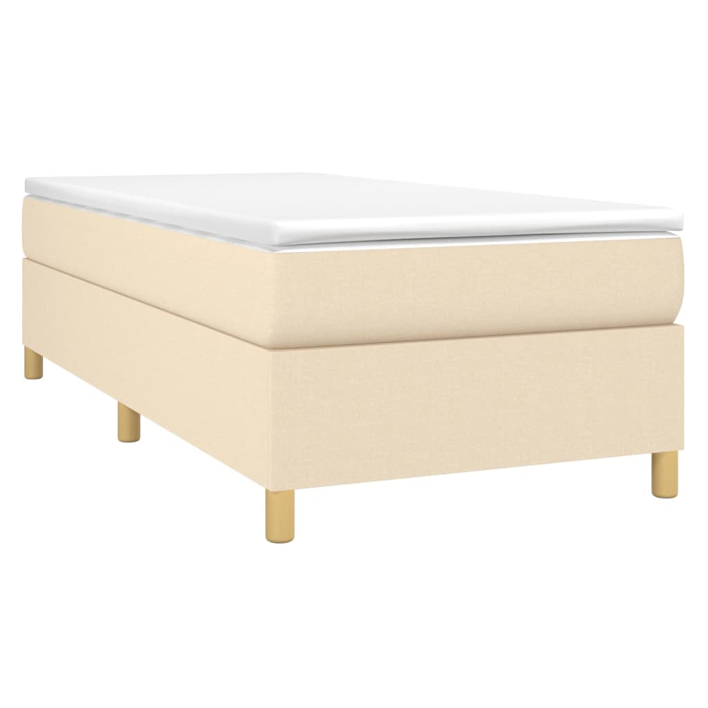 Sommier à lattes de lit et matelas Crème 90x190 cm Tissu - XIOS