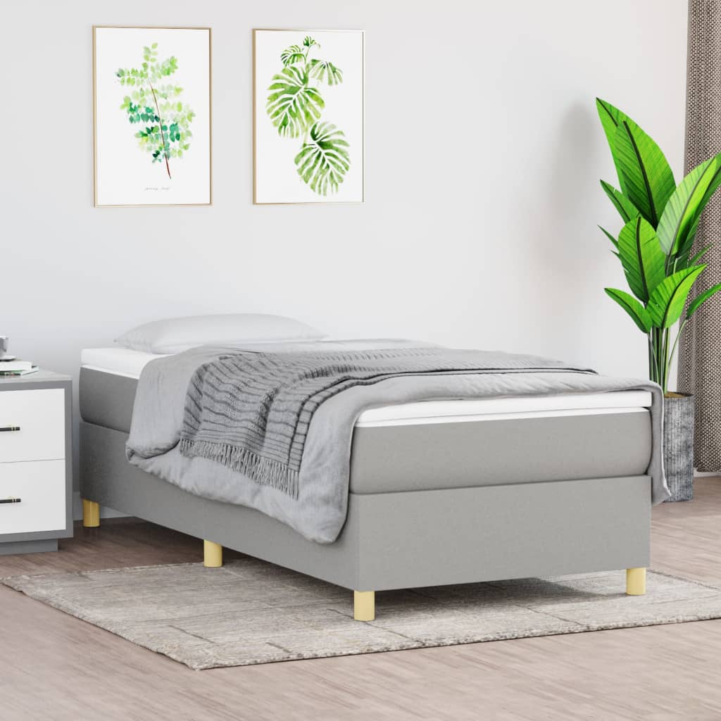 Sommier à lattes de lit avec matelas Gris clair 90x200 cm Tissu - XIOS