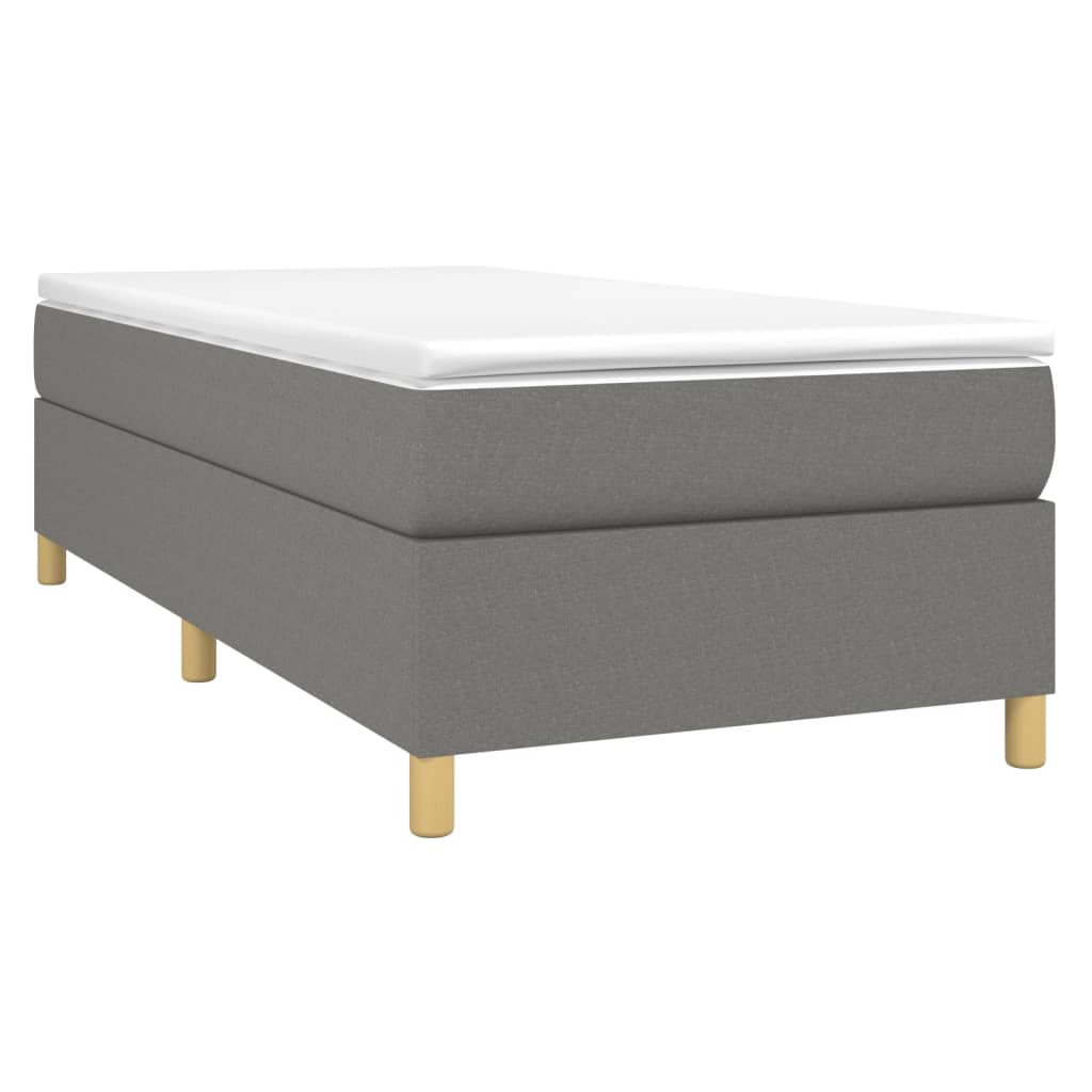 Sommier à lattes de lit avec matelas Gris foncé 90x200 cm Tissu - XIOS