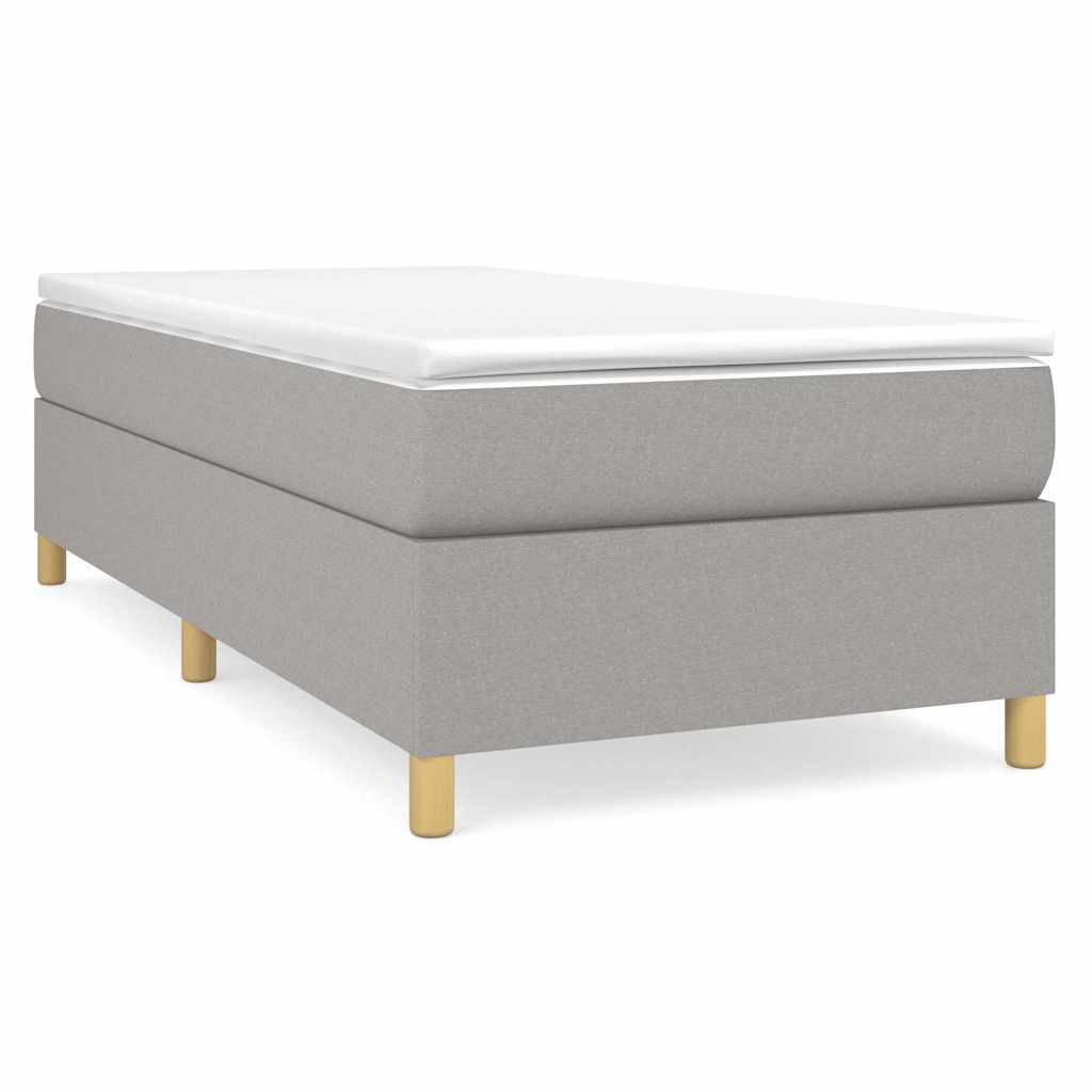 Sommier à lattes de lit avec matelas Gris clair 100x200cm Tissu