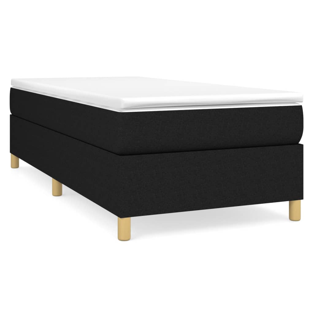 Sommier à lattes de lit avec matelas Noir 100x200 cm Tissu - XIOS