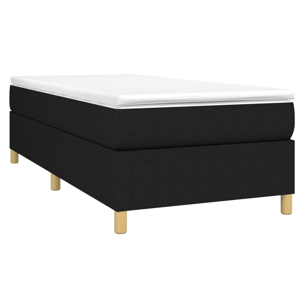 Sommier à lattes de lit avec matelas Noir 100x200 cm Tissu - XIOS