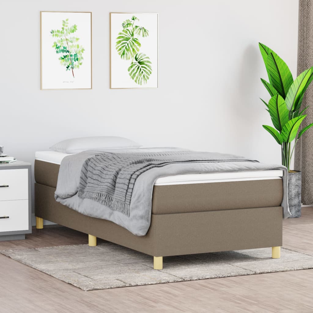 Sommier à lattes de lit avec matelas Taupe 100x200 cm Tissu - XIOS