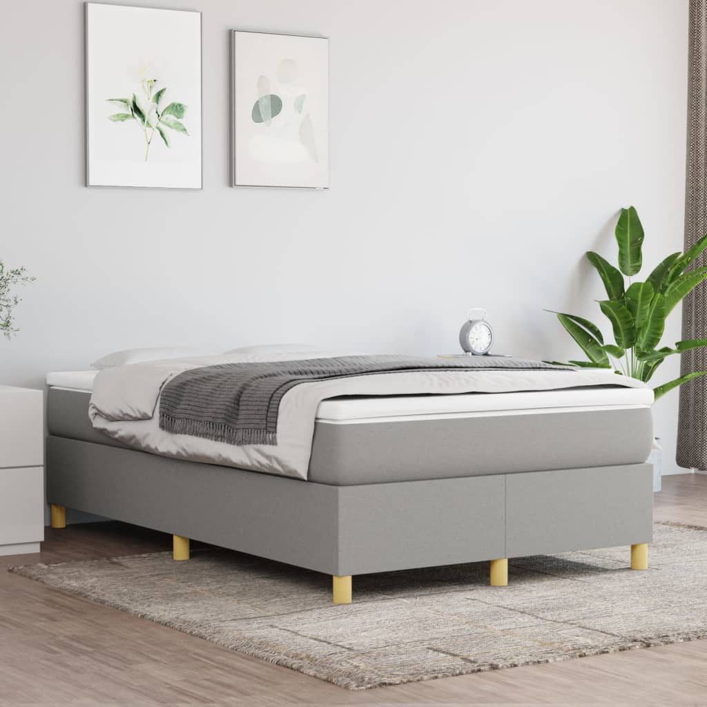 Sommier à lattes de lit avec matelas Gris clair 120x200cm Tissu - XIOS