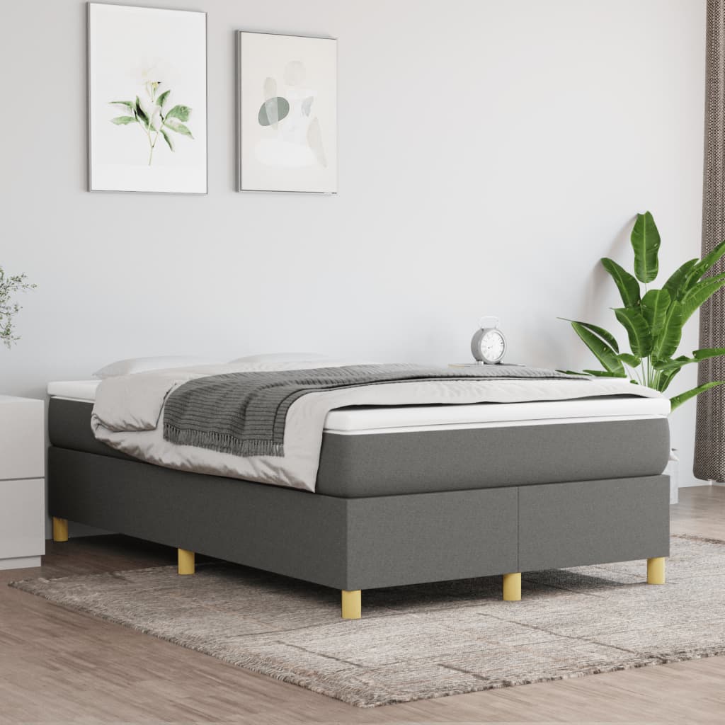 Sommier à lattes de lit avec matelas Gris foncé 120x200cm Tissu - XIOS