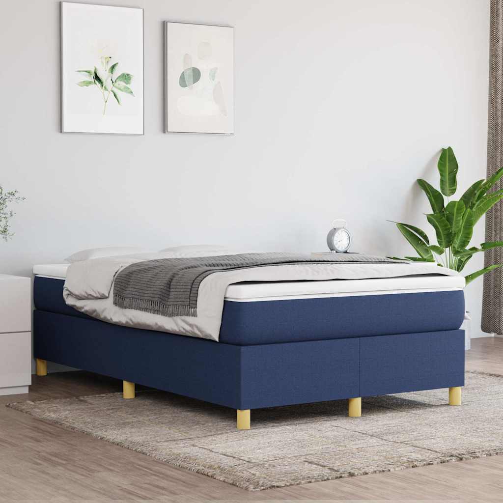 Sommier à lattes de lit avec matelas Bleu 120x200 cm Tissu