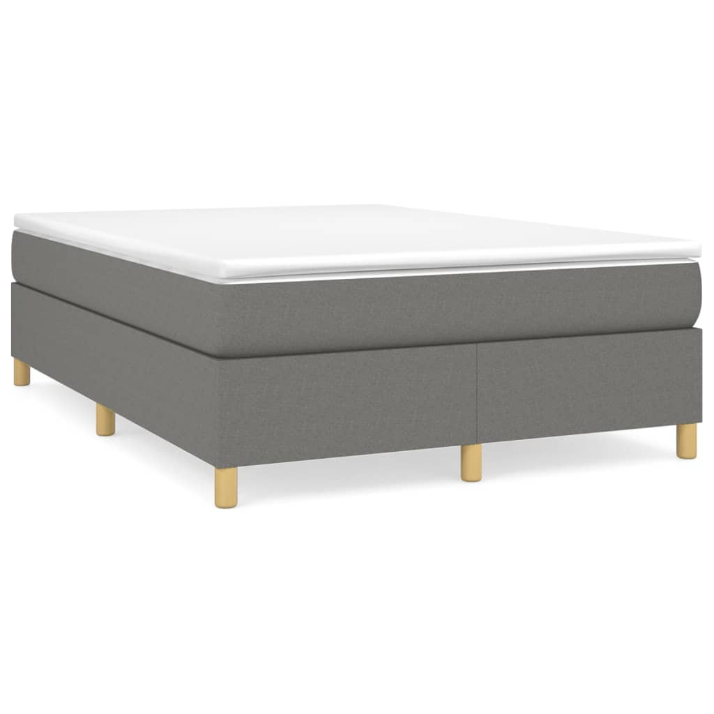 Sommier à lattes de lit avec matelas Gris foncé 140x190cm Tissu - XIOS