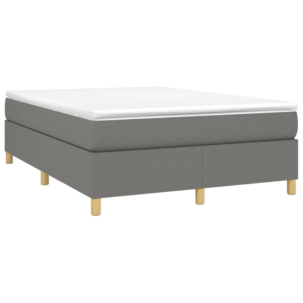 Sommier à lattes de lit avec matelas Gris foncé 140x190cm Tissu - XIOS