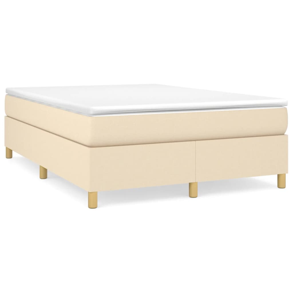 Sommier à lattes de lit avec matelas Crème 140x190 cm Tissu - XIOS