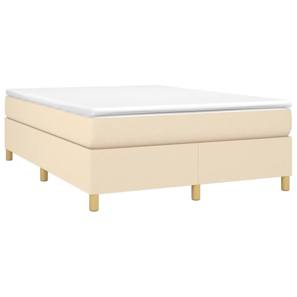 Sommier à lattes de lit avec matelas Crème 140x190 cm Tissu - XIOS