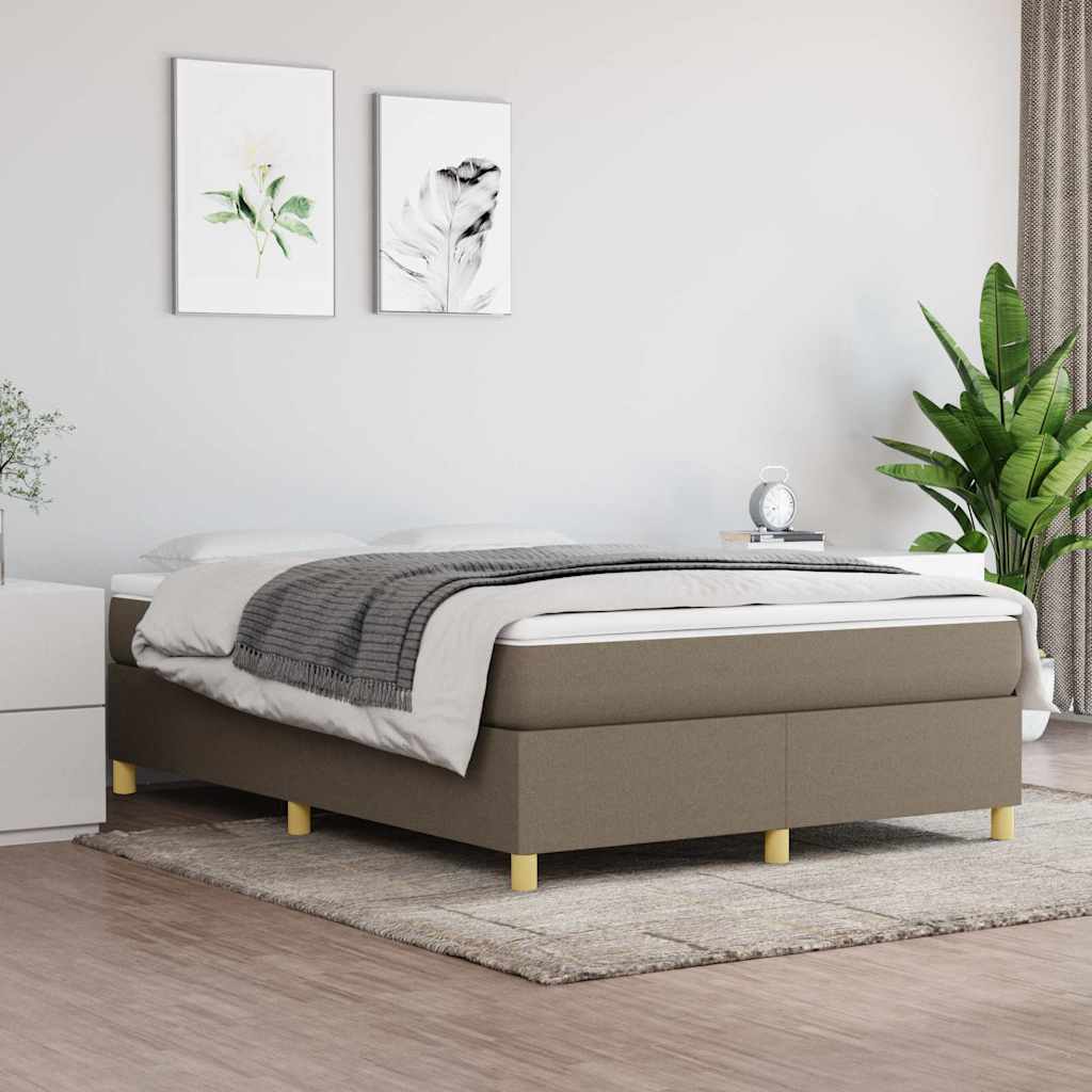 Sommier à lattes de lit avec matelas Taupe 140x200 cm Tissu
