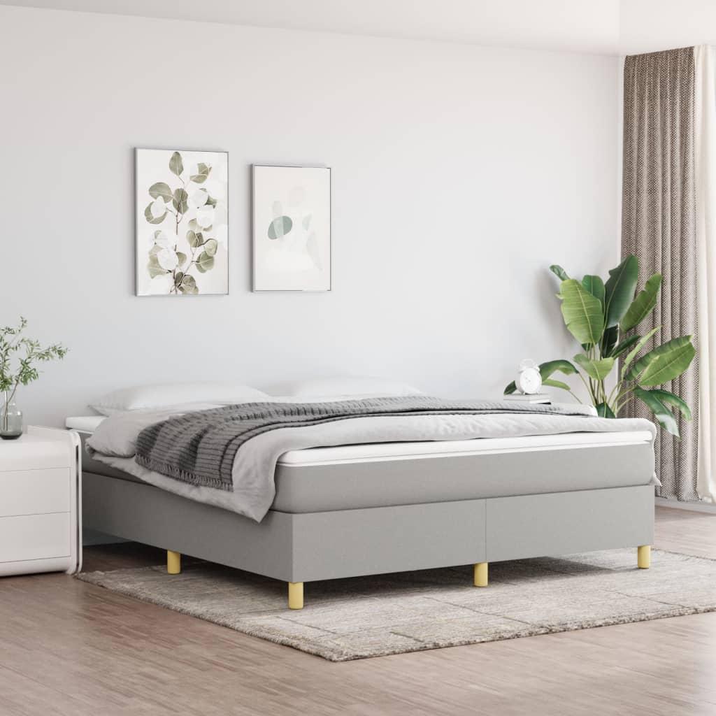 Sommier à lattes de lit avec matelas Gris clair 160x200cm Tissu - XIOS