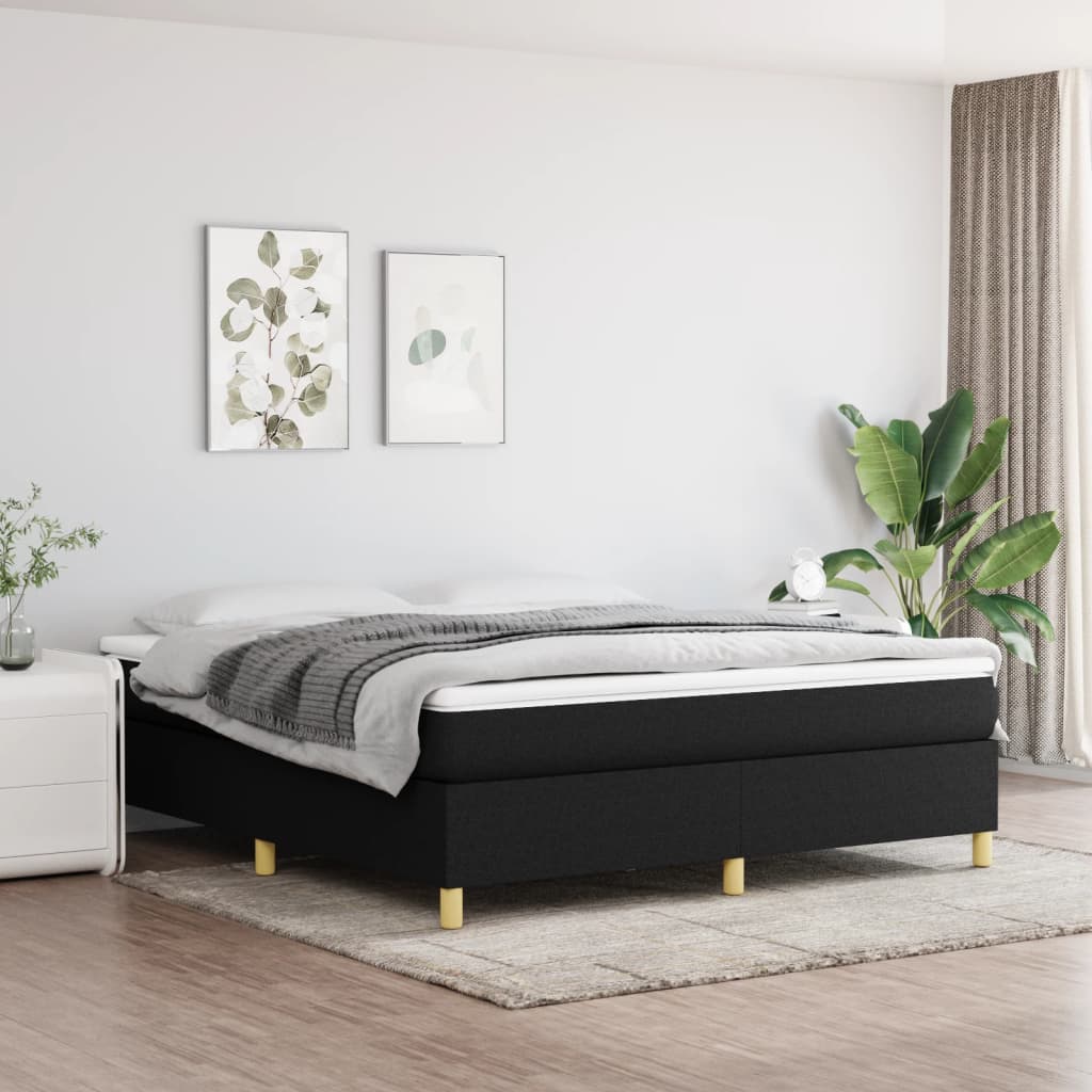 Sommier à lattes de lit avec matelas Noir 160x200 cm Tissu - XIOS