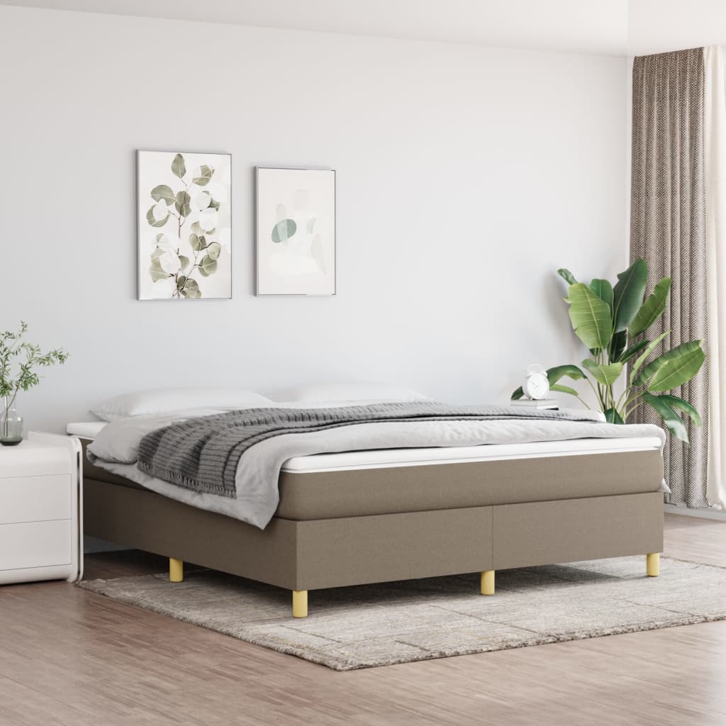 Sommier à lattes de lit avec matelas Taupe 180x200 cm Tissu - XIOS