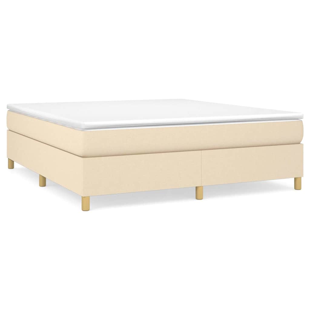 Sommier à lattes de lit avec matelas Crème 180x200 cm Tissu