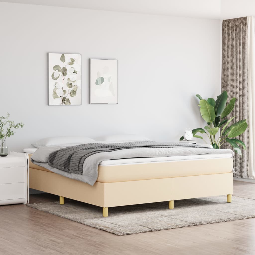 Sommier à lattes de lit avec matelas Crème 180x200 cm Tissu - XIOS