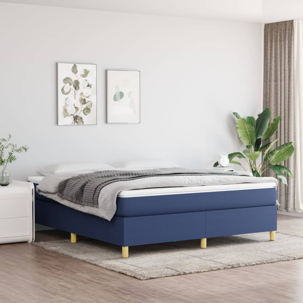 Sommier à lattes de lit avec matelas Bleu 180x200 cm Tissu - XIOS