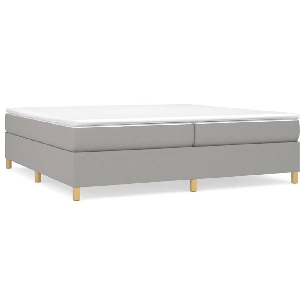 Sommier à lattes de lit avec matelas Gris clair 200x200cm Tissu - XIOS