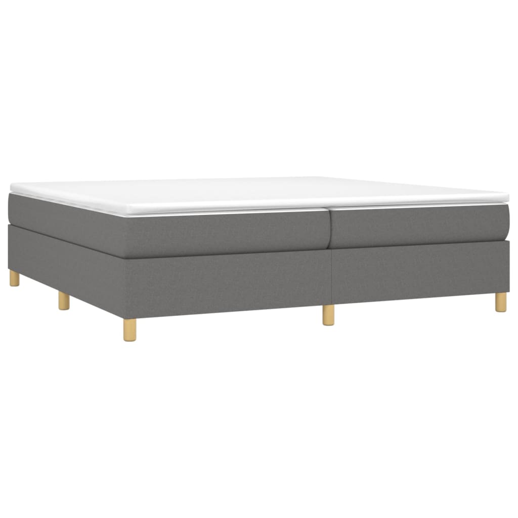 Sommier à lattes de lit avec matelas Gris foncé 200x200cm Tissu - XIOS