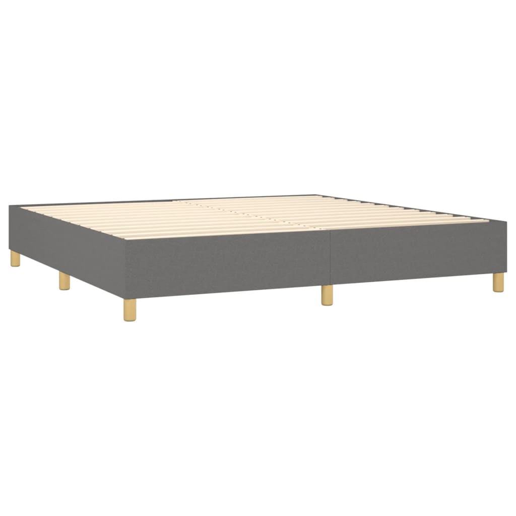 Sommier à lattes de lit avec matelas Gris foncé 200x200cm Tissu - XIOS