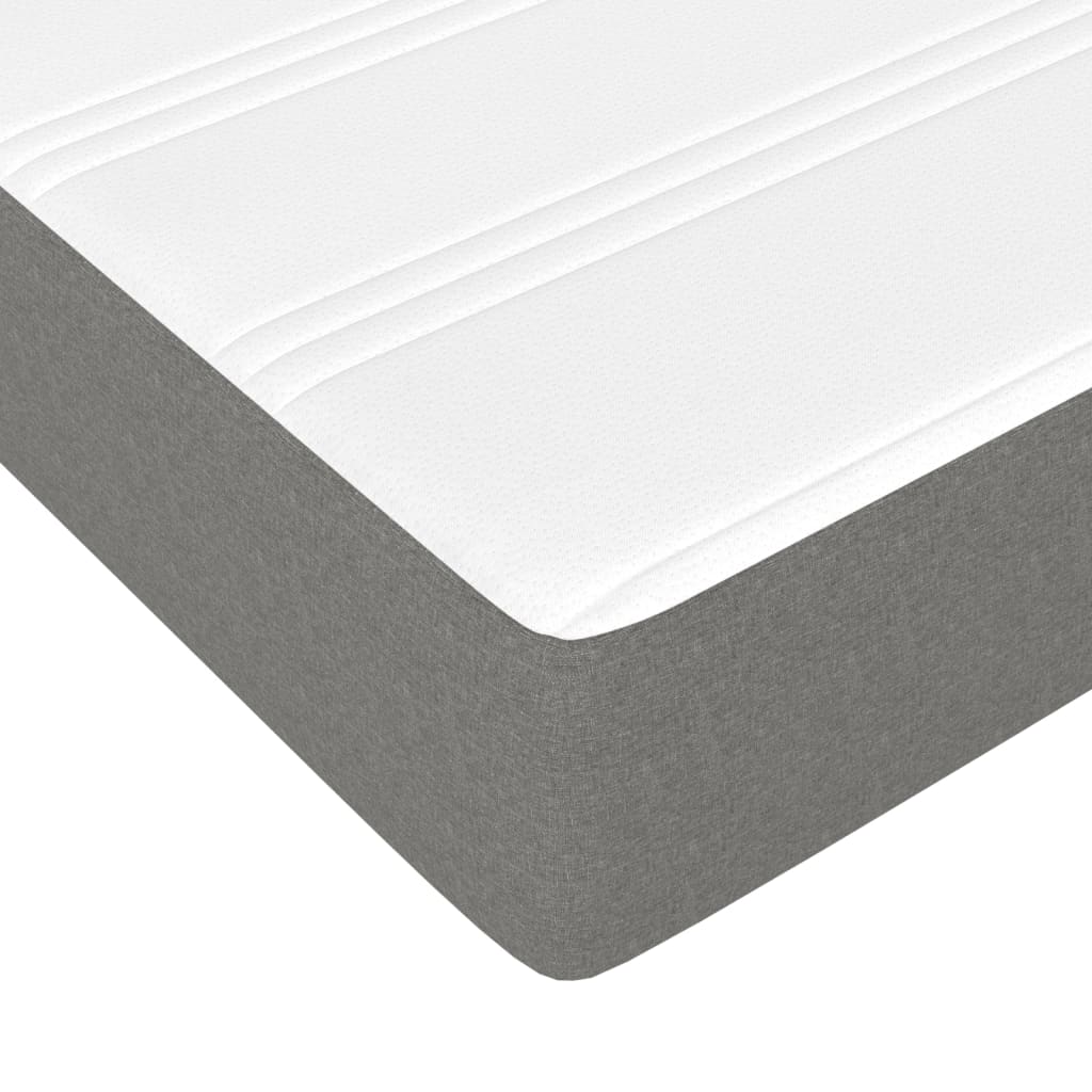 Sommier à lattes de lit avec matelas Gris foncé 200x200cm Tissu - XIOS