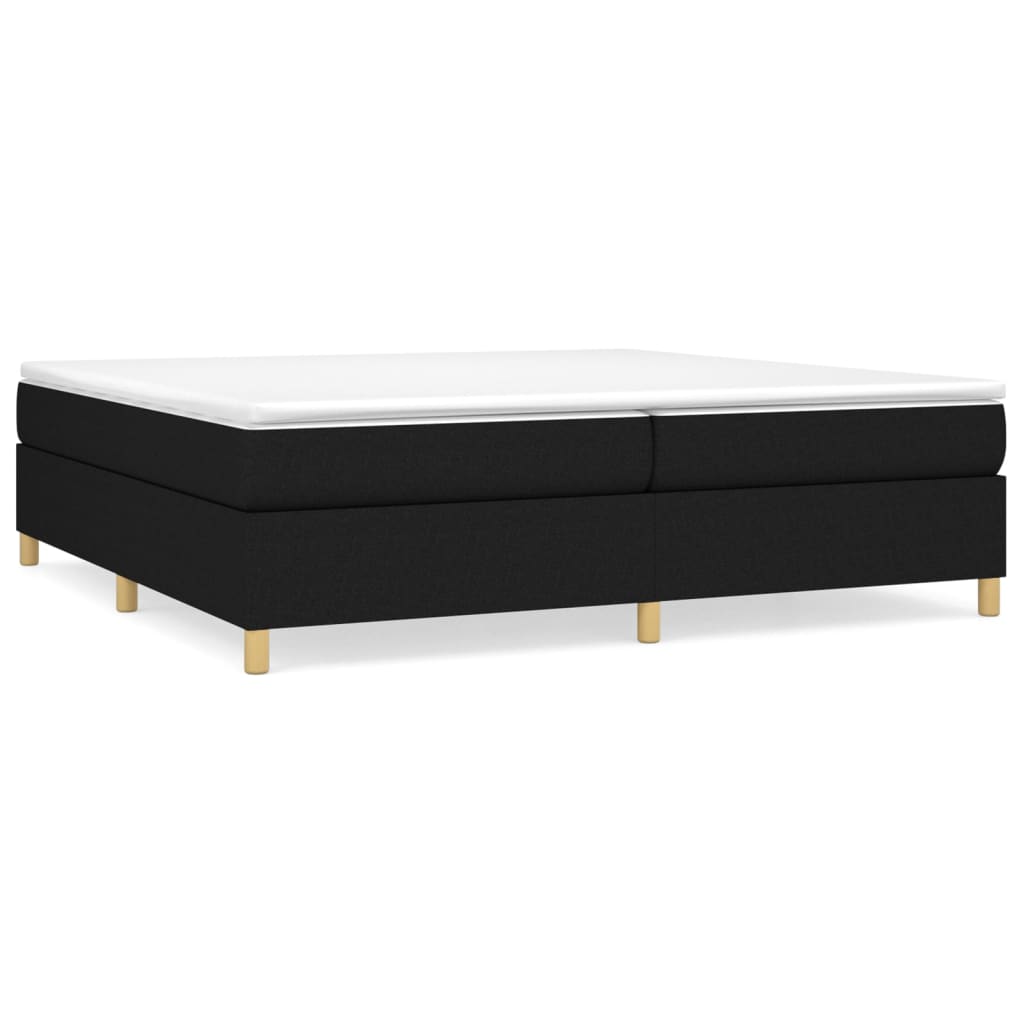 Sommier à lattes de lit avec matelas Noir 200x200 cm Tissu - XIOS
