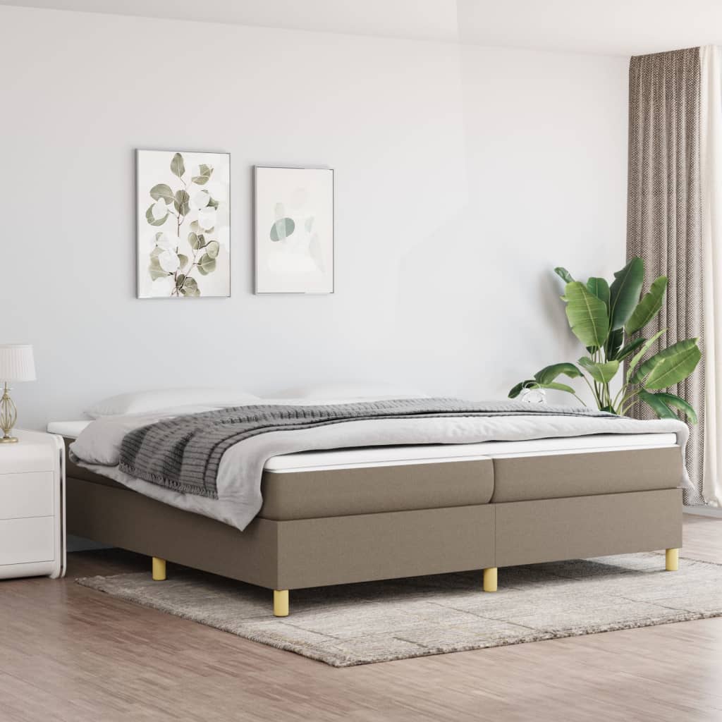 Sommier à lattes de lit avec matelas Taupe 200x200 cm Tissu - XIOS
