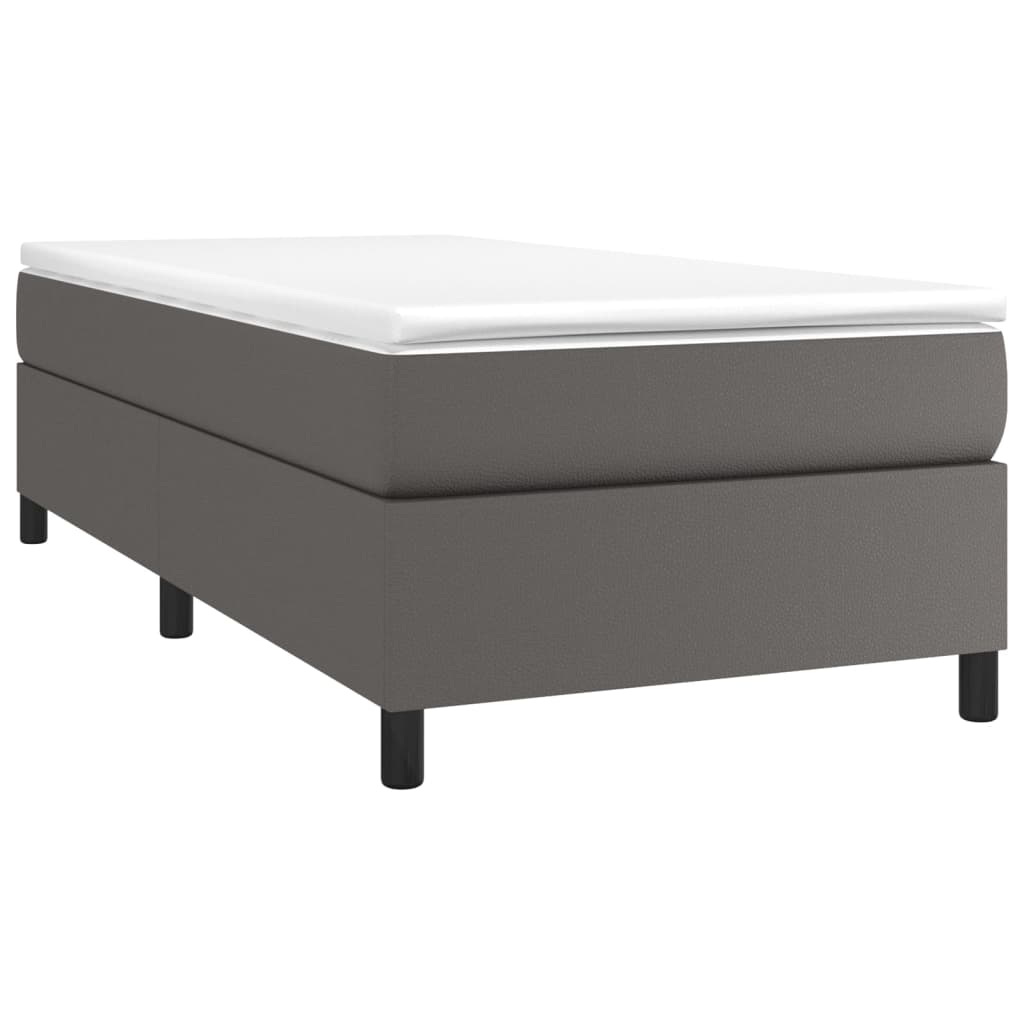 Sommier à lattes de lit avec matelas Gris 80x200 cm Similicuir - XIOS