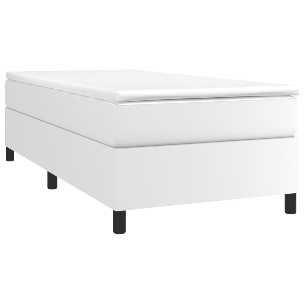 Sommier à lattes de lit avec matelas Blanc 90x190 cm Similicuir - XIOS