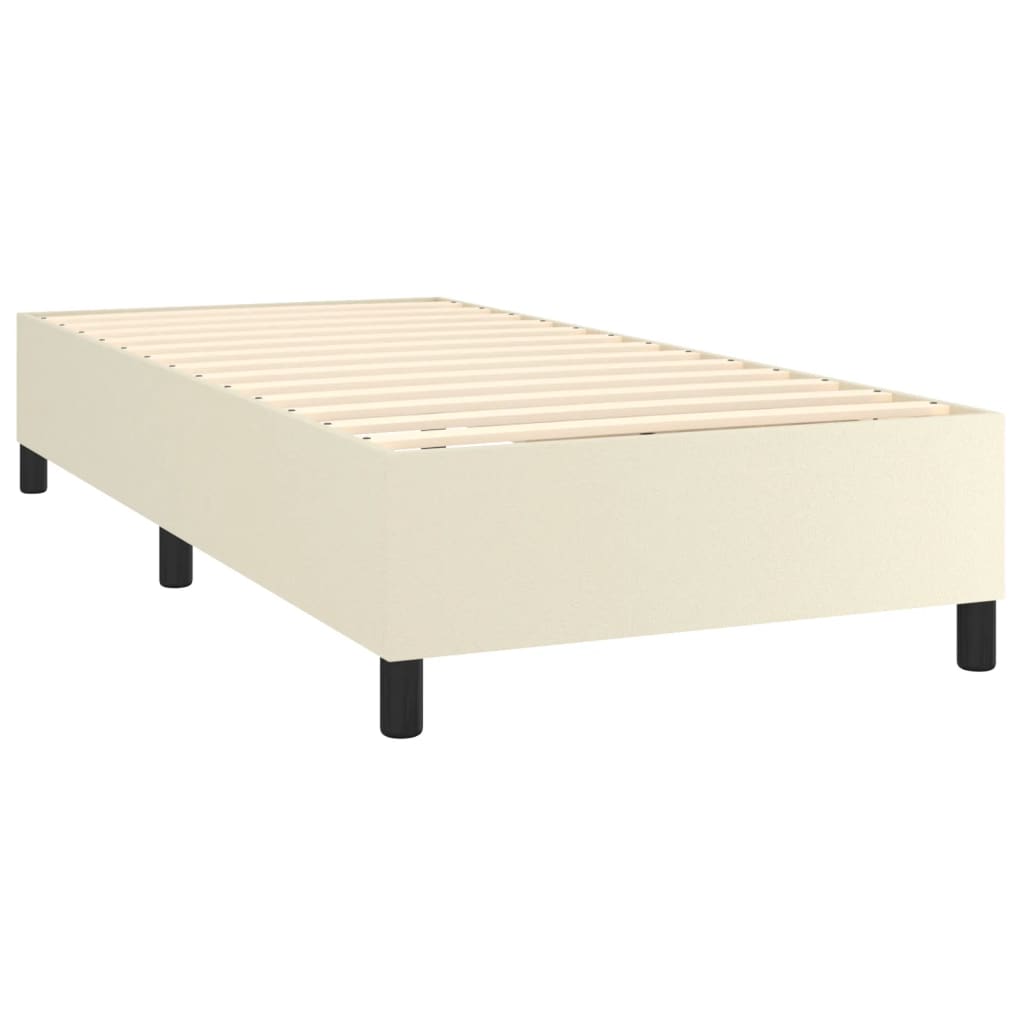 Sommier à lattes de lit avec matelas Crème 90x190 cm Similicuir - XIOS